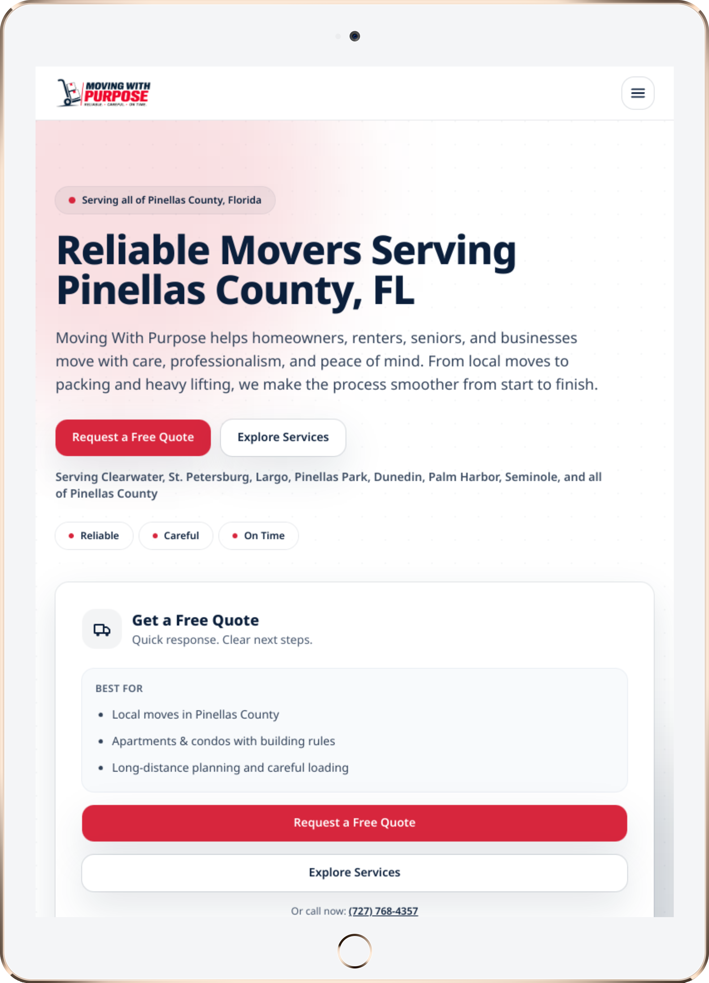 Moving With Purpose website preview